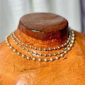 Vintage Estate Sale Jewelry M&S 3-Strand Pearl Necklace